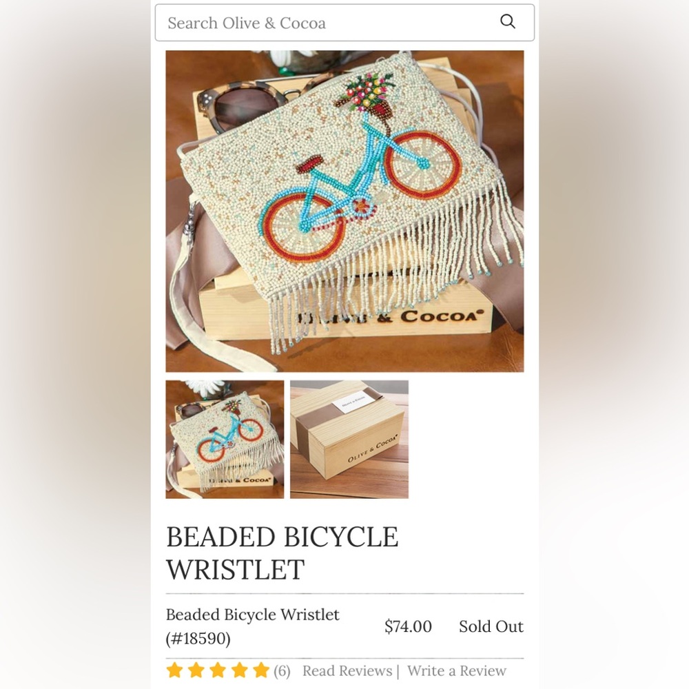 Beaded Bicycle Wristlet. - Picture 4 of 9